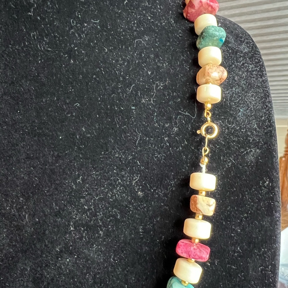 Premier Designs? Multi Stone Look Necklace Beaded Faux Agate Jasper NWOT #453 - Picture 4 of 5